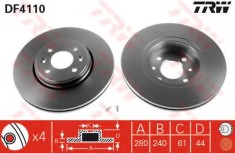 Disc frana RENAULT CLIO II (BB0/1/2, CB0/1/2) (1998 - 2005) TRW DF4110