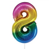 Balon Petrecere, Nr. 8, Folie, Multicolor, 81 cm