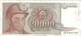 IUGOSLAVIA 20000 / 20.000 DINARA / DINARI 1987 [2] P - 95a - circulata