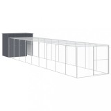 Cusca de caine cu tarc antracit 214x1069x181 cm otel galvanizat GartenMobel Dekor, vidaXL