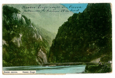 538 - Orsova, DANUBE Kazan, Leporeello - old postcard + 10 minicards - used 1916 foto