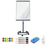 Pachet Flipchart magnetic mobil 70&amp;#215;100 cm, cu accesorii incluse, VISUAL