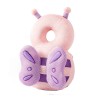 Rucsac cu pern&Auml; de protec&Egrave;ie pentru cap, design flutura&Egrave;, tetier&Auml; ergonomic&Auml; pentru bebelu&Egrave;i, 33x6x19 cm, 180 g, roz-mov
