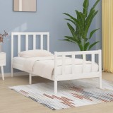 VidaXL Cadru de pat Small Single 2FT6, alb, 75x190 cm, lemn masiv