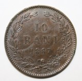 10 BANI 1867 HEATON . DETALII EXCELENTE . CEL MAI MIC PRET PT. ACEASTA STARE ., Cupru (arama)