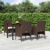 VidaXL Set de servit masa pentru grădină, 5 piese, maro și negru