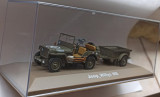 Macheta Jeep Willis MB+remorca Armata SUA 1944 WW2 - Atlas 1/43, 1:43