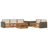 vidaXL Set de canapele de exterior 6 pcs natural Lemn Solid de Acacia 3383037