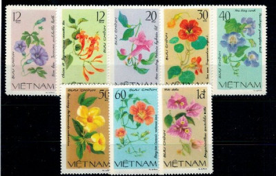 Vietnam 1980 - Flori, serie neuzata foto