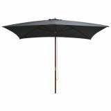 Umbrela de soare exterior, stalp lemn, 200x300 cm, antracit GartenMobel Dekor, vidaXL