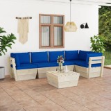 vidaXL Set mobilier grădină din paleți cu perne, 6 piese, lemn molid 3063574