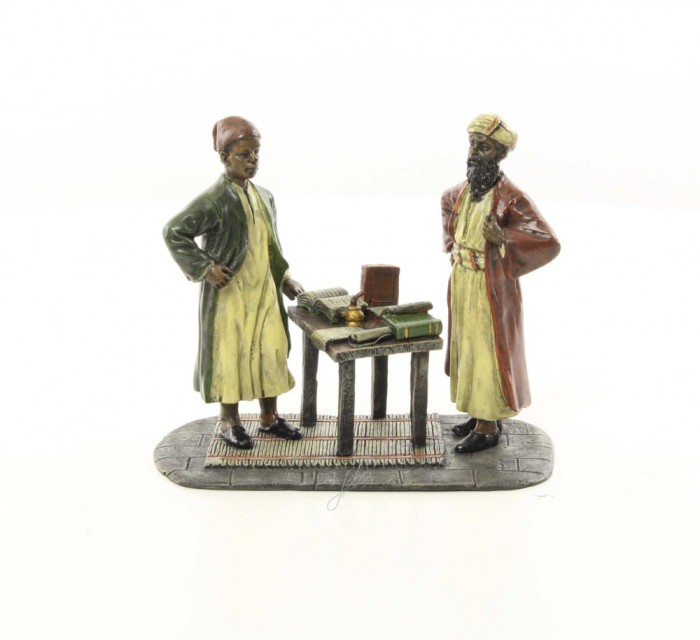 Doi scribi arabi-statueta din bronz pictat ND-34