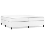 Cumpara ieftin Pat box spring cu saltea, alb, 200x200 cm, piele ecologica