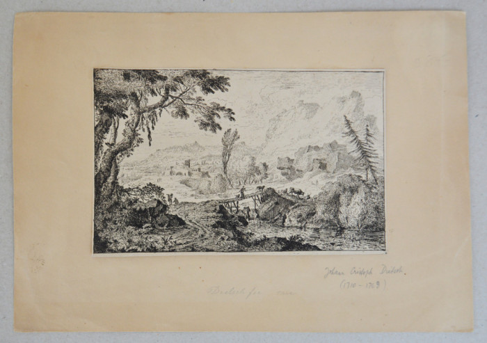 Johann Christoph Dietzsch &quot;peisaj&quot; gravura cca 1760