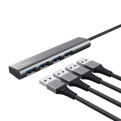 Hub Trust Halyx USB-C to 4 x USB-A 3.2 &amp;quot;TR-24948&amp;quot; (timbru verde 0.8 lei) foto