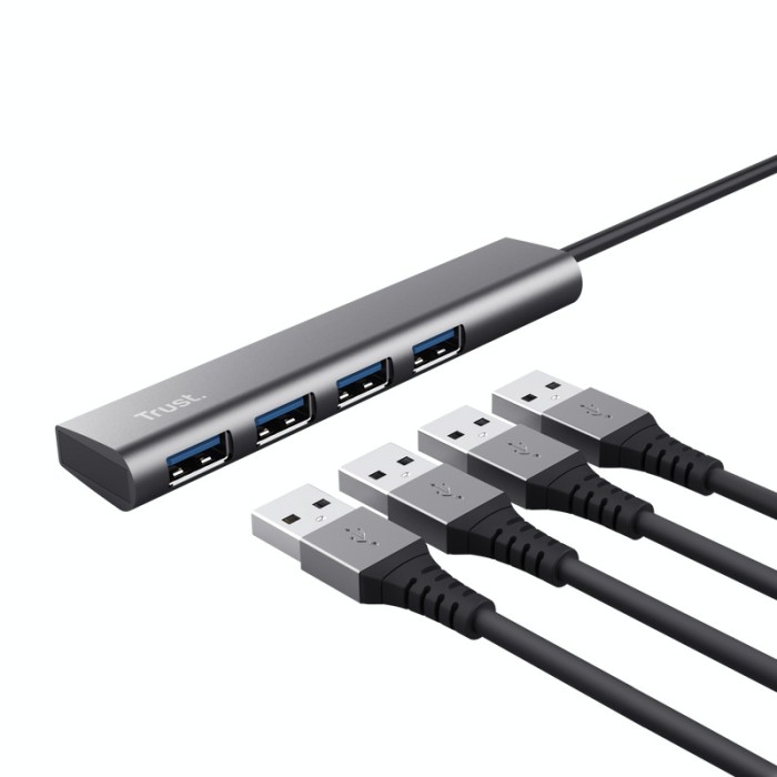 Hub Trust Halyx USB-C to 4 x USB-A 3.2 &quot;TR-24948&quot; (timbru verde 0.8 lei)