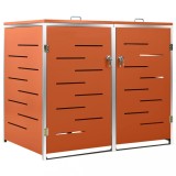 Cumpara ieftin Magazie pentru doua pubele, 138x77,5x112,5 cm, otel inoxidabil