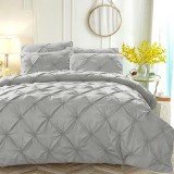 Cumpara ieftin Set Lenjerie de Pat, Microfibra, 220 x 240 cm, + Set 2 Fata de Perna 80 x 80 cm, Gri Deschis - CN