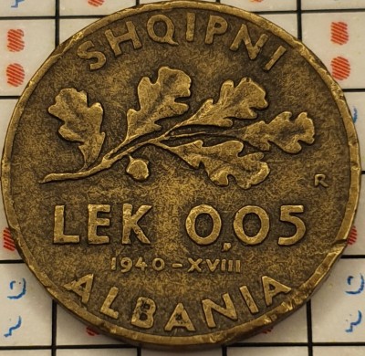 Albania 0.05 leke 1940 - km 27 - A007 foto
