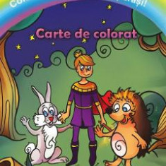 Coloreaza si creeaza o poveste cu arici si iepurasi! Carte de colorat