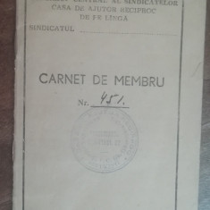 M3 C18 - 1964 - Carnet de membru - Sindicatul Fabrica confectii G Gheorghiu Dej