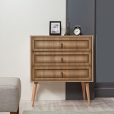 Comoda Trio Dresser 7, Stejar Sonoma, 90x40x80 cm