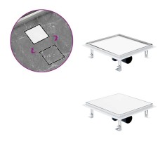 Rigolă de duș capac plat gresie 2-&icirc;n-1 28x28 cm oțel inoxidabil