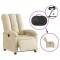 Fotoliu rabatabil electric, crem, material textil - 6