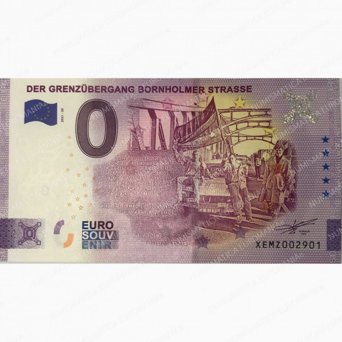 !!! 0 EURO SOUVENIR - GERMANIA , DESCHIDEREA GRANITEI IN BERLIN - 2021.30 - UNC