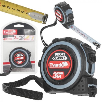 Ruleta cu 2 fete, 3 m x 16 mm, clasa I, Tvardy T00341 foto