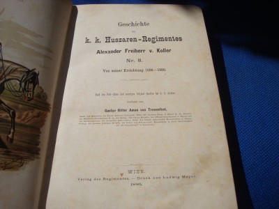 Geschichte des K. K. Huszaren Regimentes Alexander Freiherr v. Koller nr 8 -1880 foto