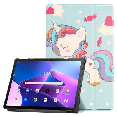Husa tableta compatibila samsung galaxy tab s7 plus / s8 plus / s7 fe, foldpro cu microfibra, auto sleep/wake, unicorn foto