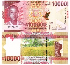 Guineea 10 000 Francs 2018 P-49a UNC