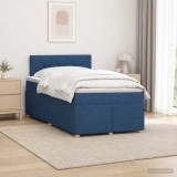 Cumpara ieftin Pat boxspring cu saltea albastru 120 x 200 cm Tesatura