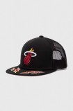 Mitchell&amp;Ness sapca NBA MIAMI HEAT culoarea negru, cu imprimeu