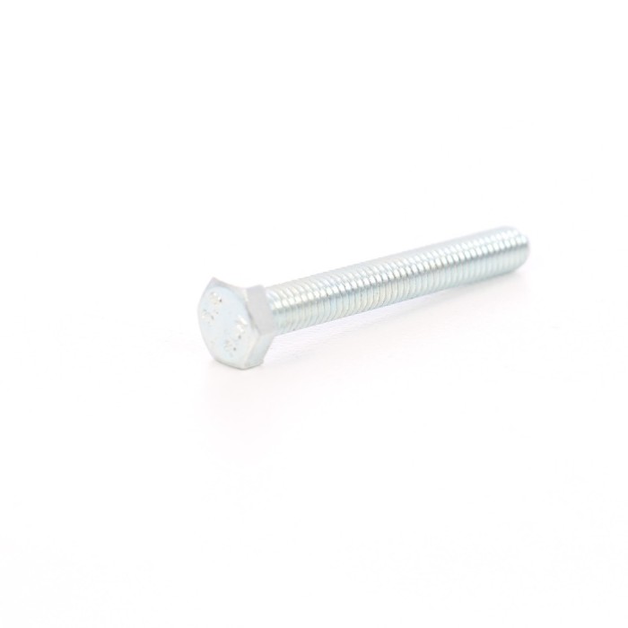 Surub cu cap hexagonal, filetat complet, otel, zincat alb, M6 x 45 mm
