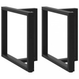 VidaXL Picioare de masă &icirc;n formă de T, 2 buc., negru, 80x35x(72-73) cm, oțel