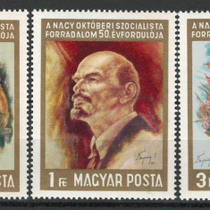 Ungaria 1967 Mi 2365/67 MNH - Revolutia din Octombrie: Picturi de Sándor Légrady