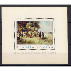 1971 - Balkanfila III, pictura, colita neuzata