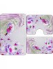 Set 3 Covorase Baie Pesti si Flori Roz Home, 60x90 cm + 2x 60x45 cm, Model Floral, Antiderapant