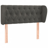 Cumpara ieftin Tablie de pat cu aripioare gri inchis 93x23x78/88 cm catifea