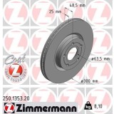 ZIMMERMANN COAT Z 250.1353.20 Disc frana ventilat interior, acoperit (cu un strat protector)