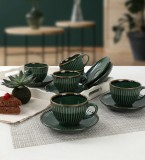 Cumpara ieftin Set cești de ceai, 12 bucati Bamboo Forest Verde 9.2x9.2x6.2 cm