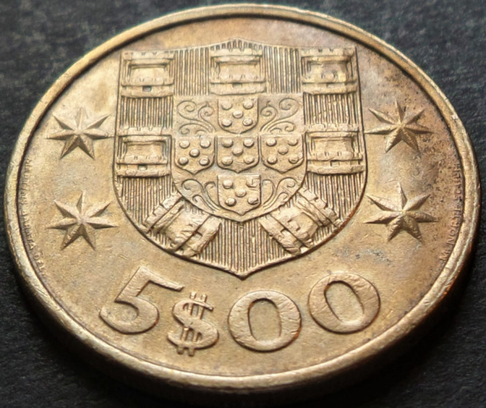 Moneda 5 ESCUDOS - PORTUGALIA, anul 1982 * cod 5385