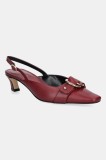MICHAEL Michael Kors stilettos de piele Jaden culoarea bordo, pe toc jos, 40T5JDMS1L.691