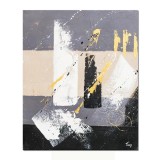 Tablou abstract pictat manual, Compozitie abstracta 4, 60x50cm ulei pe panza in relief efect 3D, gata de agatat pe perete