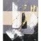 Tablou abstract pictat manual, Compozitie abstracta 4, 60x50cm ulei pe panza in relief efect 3D, gata de agatat pe perete