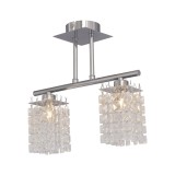 Candelabru Klausen Kubo PL2 Cromat 30x30x14 cm, Corp Iluminat Clasic cu 2 Becuri G9 Incluse, Eleganta pentru Living si Hol, Design din Metal Sticla