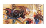 Set 3 tablouri GIGANT abstract pictat manual, Cosmic, 200x100cm ulei pe panza