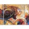 Set 3 tablouri GIGANT abstract pictat manual, Cosmic, 200x100cm ulei pe panza
